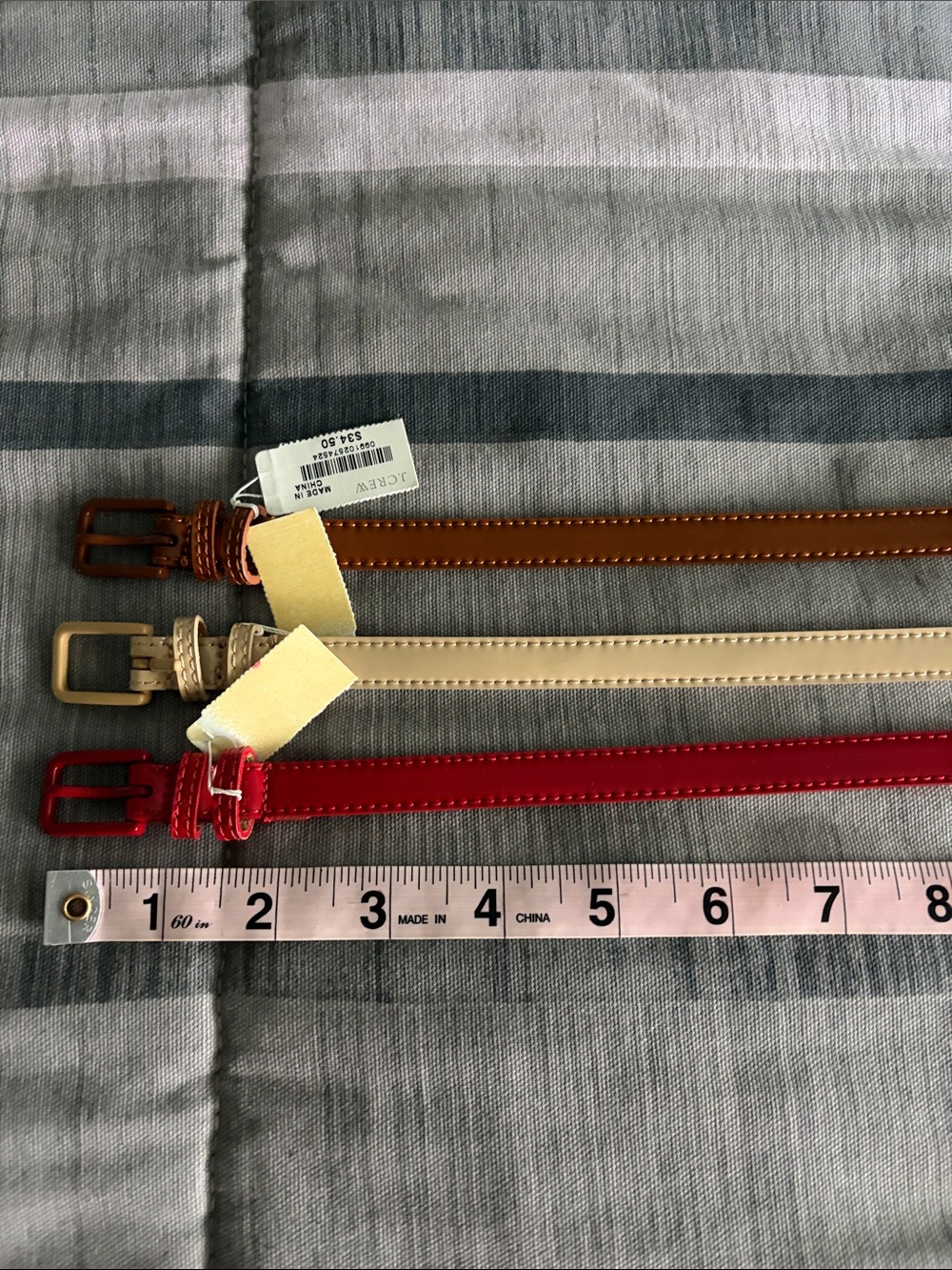 Bundle of 3 J Crew Patent Leather Slim Belts size S